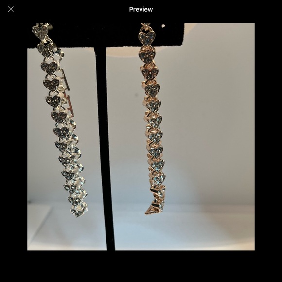 Jewelry - 2 heart bracelets one silver and 1 gold colored